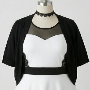 Dress Barn Woman Black Open Front Knit Shrug Cardigan Plus Size 18/20